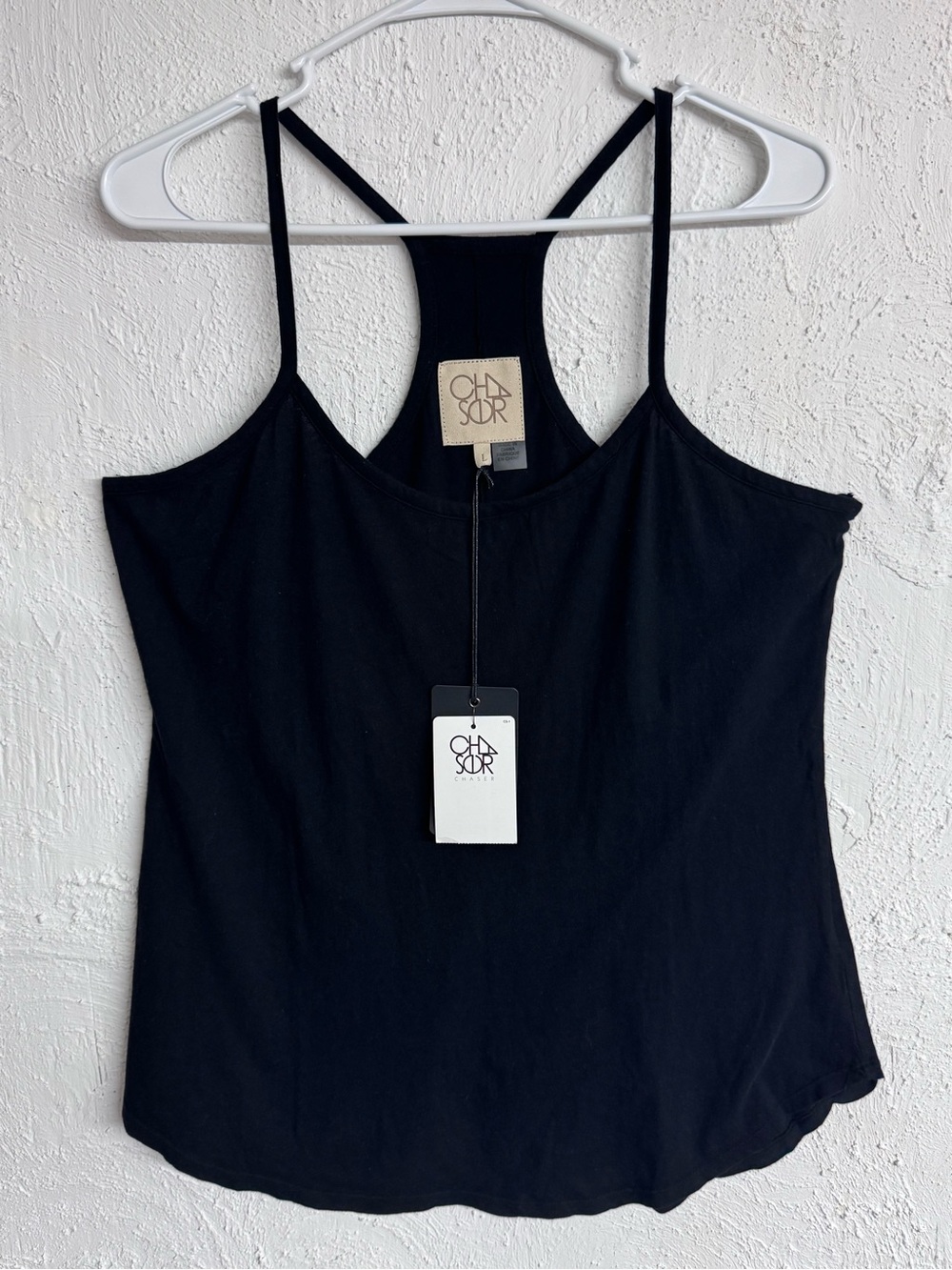 Chaser Brand Black Racerback 100% Cotton Cami
Tank Top Size Large